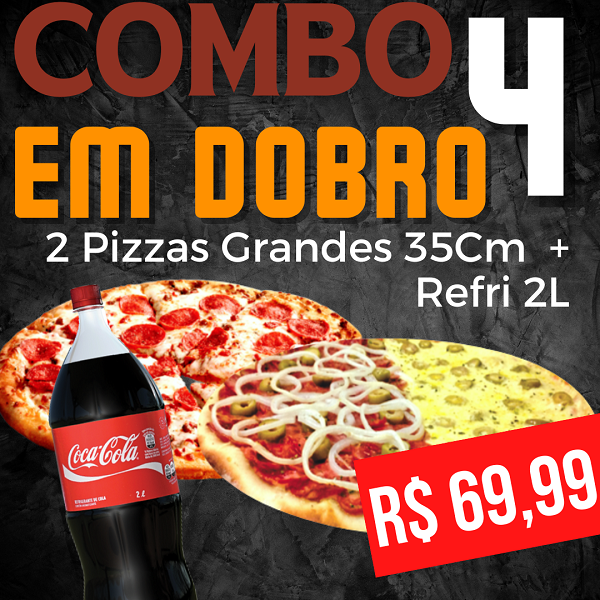 Pizza Super 45cm + Pizza Pequena + Refri 2L (2)